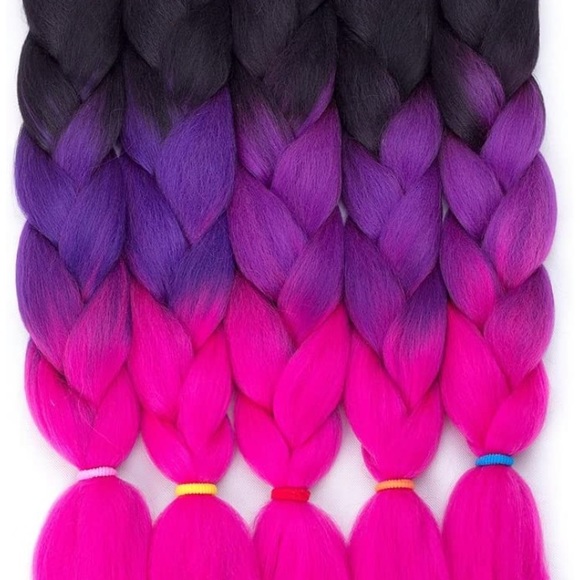 5 packs of PINK & PURPLE ombré braiding hair *NEW* - Picture 3 of 5